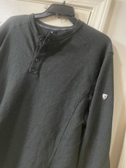 Kuhl Enticer Henley Men’s XL Green Long Sleeve Stretch Outdoor Ribbed Shirt 7386