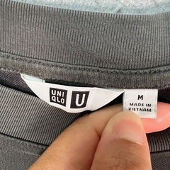 Uniqlo U Airism Mens Size Medium Oversized T-Shirt Dark Gray
