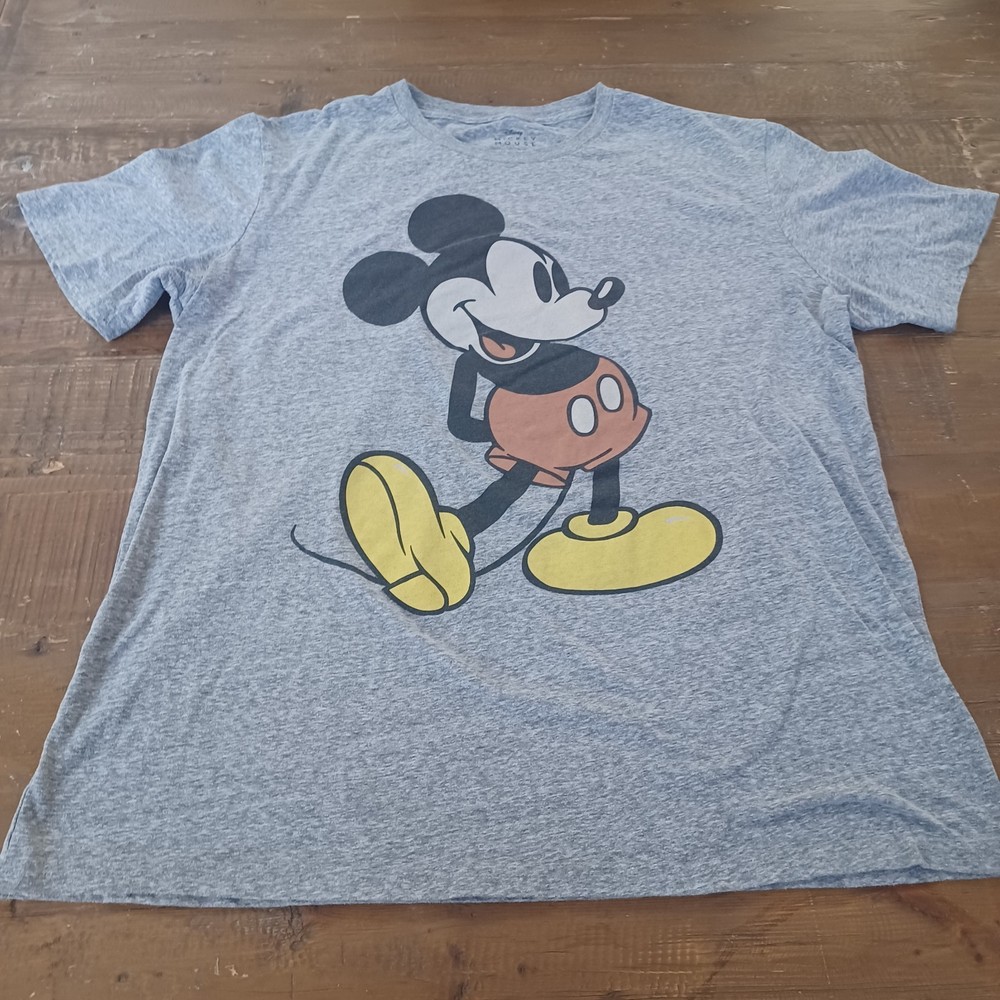 Disney Mickey Mouse Classic Graphic T-Shirt – Men’s Size XL Heather Gray Super