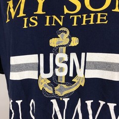 VINTAGE United States Navy Shirt Adult L Blue My Son Is In The Navy 90s Glitter