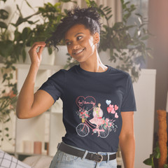 14 February Heart Day Holiday Happy Valentine’s Day T-Shirt, Bicycle Love Gift