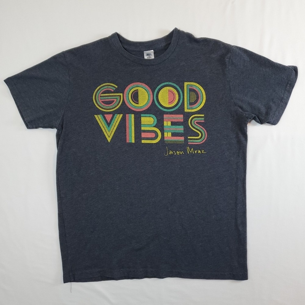 US Blanks Good Vibes Jason Mraz Graphic Short Sleeve T-Shirt Men’s Small Gray