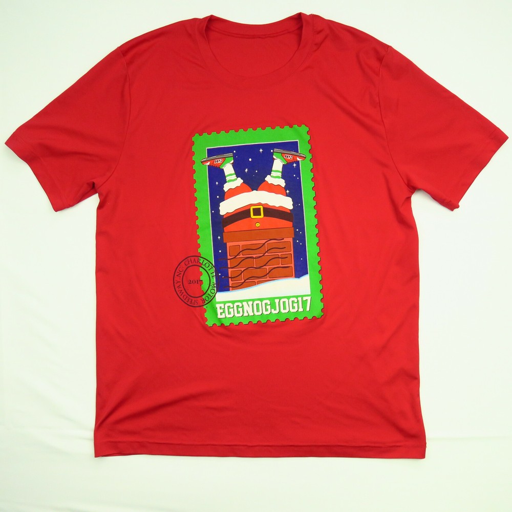 2017 Charlotte Motor Speedway Eggnog Jog Christmas M/L Red Running Bojangles