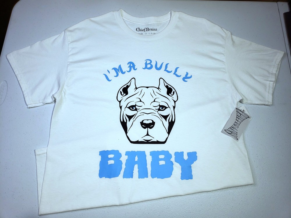 ChiefBrains Apparel Limited Edition Pitbull Bully Baby T Shirt Mens Cotton New