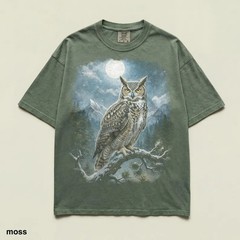 Great Horned Owl Moon Mountain Wildlife Nature Bird Comfort Tee
