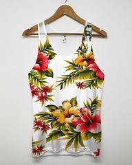 HIBISCUS TROPICAL FLORAL ALL OVER PRINT VEST TANK TOP MAN MEN WOMEN SINGLET NEW