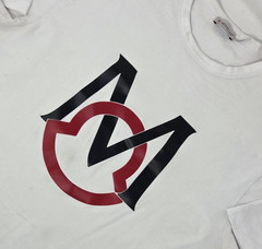 Moncler Men’s Maglia T-Shirt Cotton Size Large White Large Logo Print Authentic