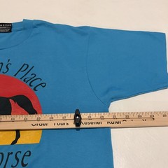 Vintage A Woman’s Place On A Horse Shirt Mens Large Blue Fruit Of The Loom 90s