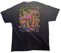 ALAB Mushroom Psychedelic Graphic T-shirt Men X-Large Xl Black Short Sleeve