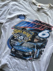 Y2K Mark Martin NASCAR Shirt XL White Blue Graphic Streetwear Viagra Racing