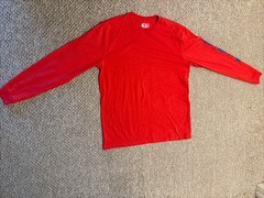 Carhartt Shirt Mens Large Tall Red Long Sleeve Logo Graphic Loose Fit K231
