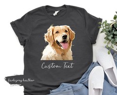 Custom Pet Photo Comfort Tee Personalized Dog Cat Picture Portrait T-