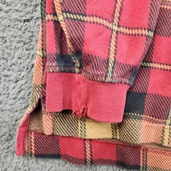 Vintage Dockers Flannel Henley Shirt Men’s XL Red/Yellow Plaid USA Made Grunge