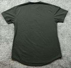 BYLT Shirt Mens Large Green Henley Drop-Cut Curved Hem Tagless Soft Tee Casual