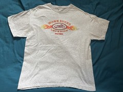 Vintage Easy Riders Shirt Mens Medium Gray Work Sucks Let’s Ride Flames Y2K