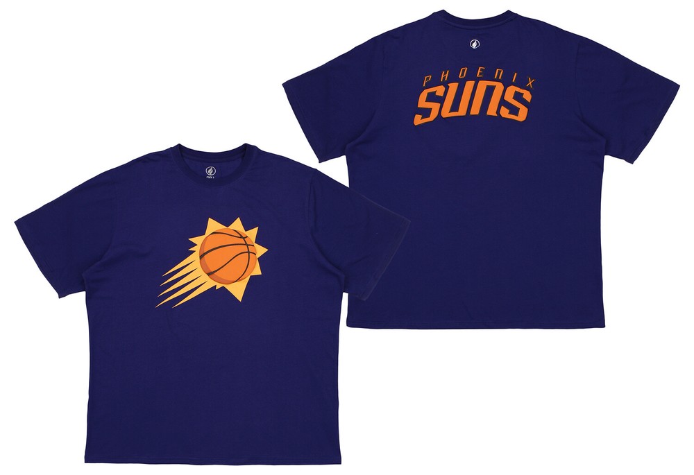 FISLL NBA Men’s Phoenix Suns Team Color, Name and Logo Premium T-Shirt