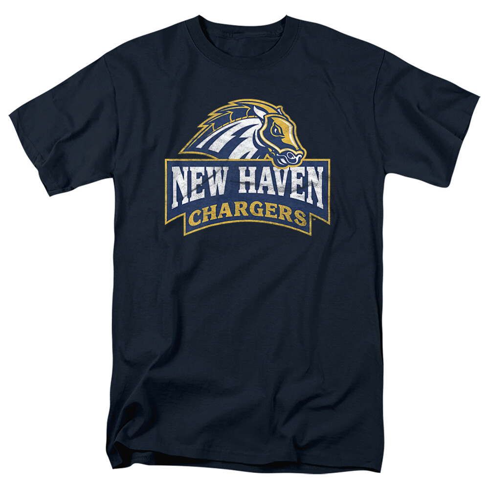 University of New Haven Adult T-Shirt Distressed Primary, Navy, S-5XL