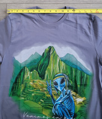 Peruvian Designs T Shirt Unisex Size S ** Machu Picchu Alien – Peruvian Cotton
