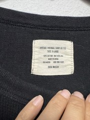 Buck Mason Vintage Thermal Surplus Tee Mens Small Faded Black Long Sleeve Waffle