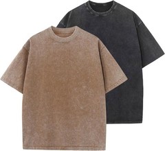 Men’s Oversized Vintage Acid Wash T-Shirt 100% Cotton Loose Fit Streetwear Tee