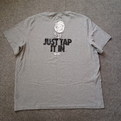 Nike Golf T Shirt Mens XXL Gray Just Tap It In Golf Ball Graphic Short Sleeve