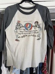 Vintage 1980 Grateful Dead Warfield Theatre Music Band Graphic Raglan Jersey M