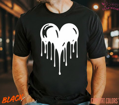 Unisex Dripping Heart Love T shirt Men T shirt Women valanity day Romantic