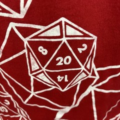 Cyberoptix D20 Dice Dungeon Master Large T-Shirt Red Hand Printed in Detroit USA