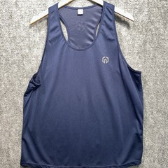 NELEUS LOGO Navy Muscle Mesh Tank Top Gym Workout Size XL