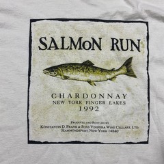 Vintage 90s Salmon Run Chardonnay 1992 Tultex Wine Graphic T Shirt XL USA