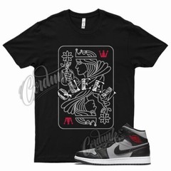 Black QUEEN T Shirt for Air J1 1 Mid Particle Grey White Gym Red Smoke OG