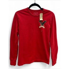 NWT Y2K American Eagle Athletic Fit Long Sleeve T-Shirt Red Small