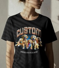 Custom Pet Portrait Comfort Tee Personalized Dog Cat Memorial Gift Shirt