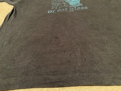 Vintage 1980s Buckle Up or Eat Glass Crash T Shirt men’s large Distressed
