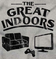 Funny Video Game The Great Indoors Introvert Mens Casual Crewneck T Shirts Tees