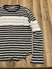 Carbon Shirt, Men’s Size XXL, White Gray Black, Striped, Long Sleeve