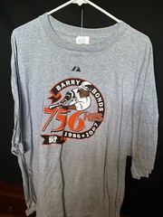 Majestic Barry Bonds 2007 Mens XXL 756 Home Runs Grey