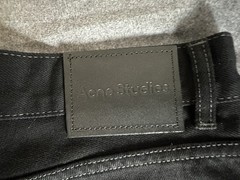 Acne Studios Black Denim Wide Leg Jeans Button Fly High Rise Excellent