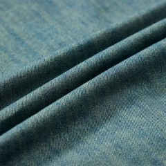 Men Summer Denim Thin Shirt Short Sleeve Soft Cotton Pockets Slim Slight Elastic