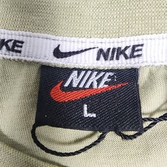 Vintage Nike Shirt Mens L Beige Embroidered Big Swoosh Spell Out NWT Y2K Tee
