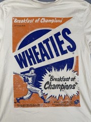 Wheatie’s Vintage Inspired White Graphic Cotton Jersey Crew Neck T-Shirt M