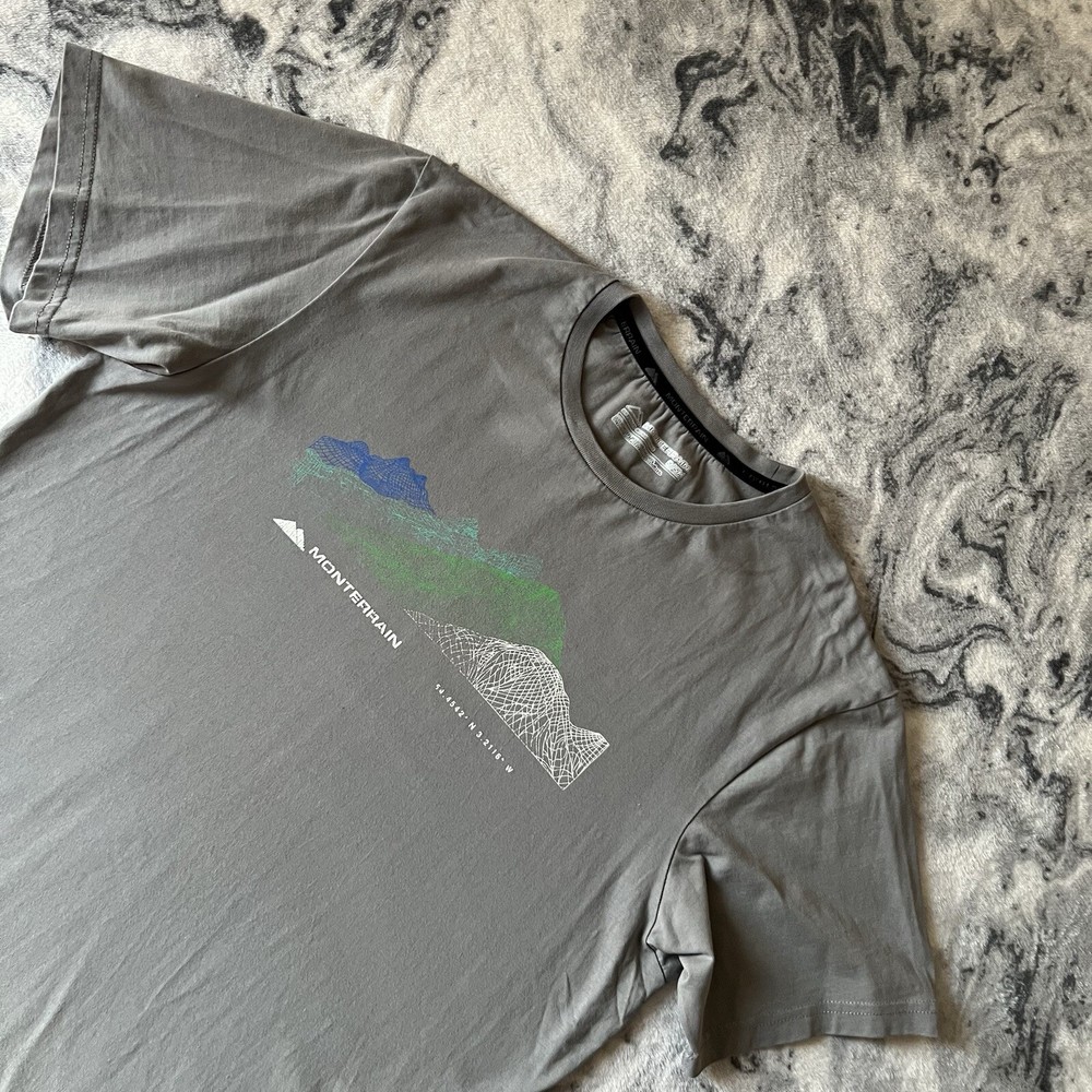Monterrain Mountain Exploration Coordinates Outdoors Graphic Tshirt Tee S Small