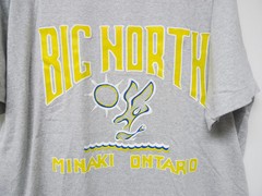 VTG 90s Big North Minaki Ontario puffy paint printed shirt . XL . made in Canada