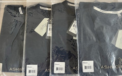 NEW W/TAG ASHWORTH MEN’S SPACE DYED WALKING MAN TEE SHIRT NAVY SZ LARGE MSRP $40