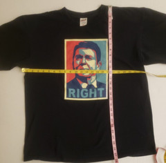 Ronald Reagan RIGHT Graphic T-shirt Black Large Campaign Poster President Men’s
