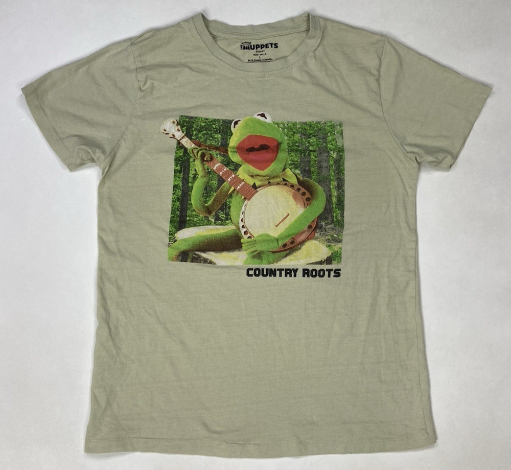Disney The Muppets Kermit The Frog Country Roots Graphic T-shirt Men Medium