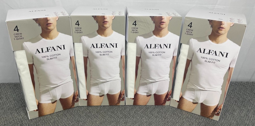 ALFANI Lot of 4 Men’s XXL 4-Pack Slim-Fit Solid Cotton Undershirts 16 Total NWT