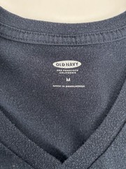 Old Navy Solid Navy Blue V-Neck Neck Short Sleeve T-Shirt Men’s Size Medium