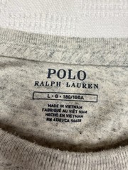 POLO RALPH LAUREN CREW T-SHIRT L GRAY LONG SLEEVE POCKET Embroidered PONY Logo