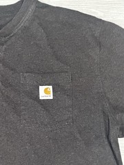Carhartt Henley Shirt Men’s 2XL Black Loose Fit Long Sleeve Pocket Workwear